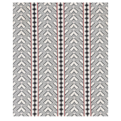 Schumacher Parvin Velvet Black And Ivory Fabric - Eade's Wallpaper