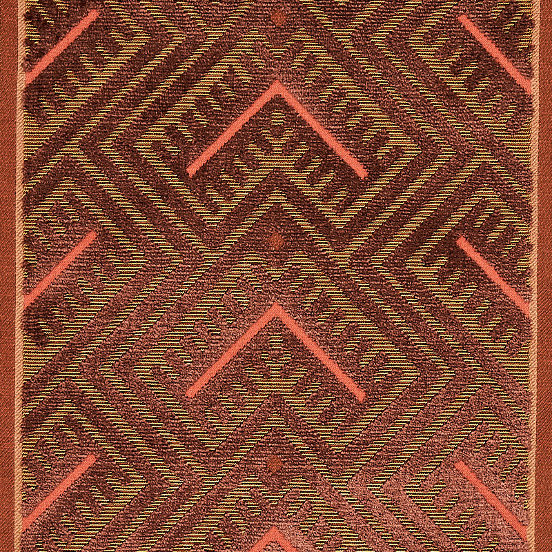 Schumacher Parvin Velvet Copper Fabric - Eade's Wallpaper