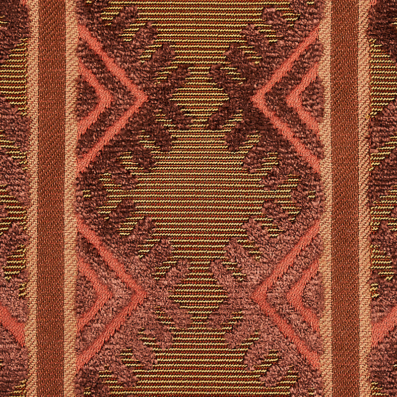 Schumacher Parvin Velvet Copper Fabric - Eade's Wallpaper