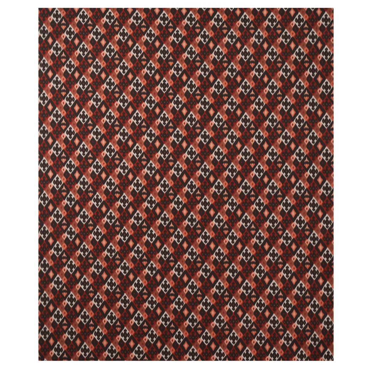Schumacher Sasha Diamond Ikat Terracotta Fabric - Eade's Wallpaper