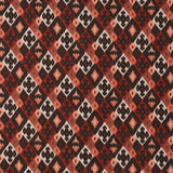 Schumacher Sasha Diamond Ikat Terracotta Fabric - Eade's Wallpaper