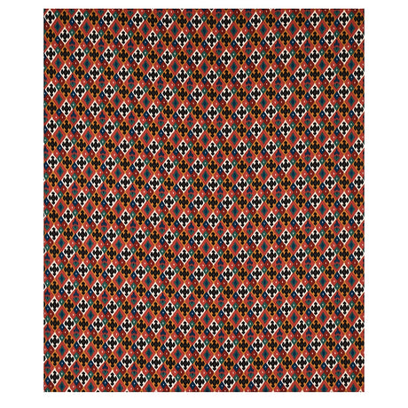 Schumacher Sasha Diamond Ikat Rose And Saffron Fabric - Eade's Wallpaper