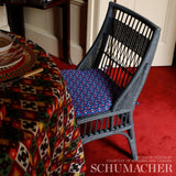 Schumacher Sasha Diamond Ikat Jade And Plum Fabric - Eade's Wallpaper