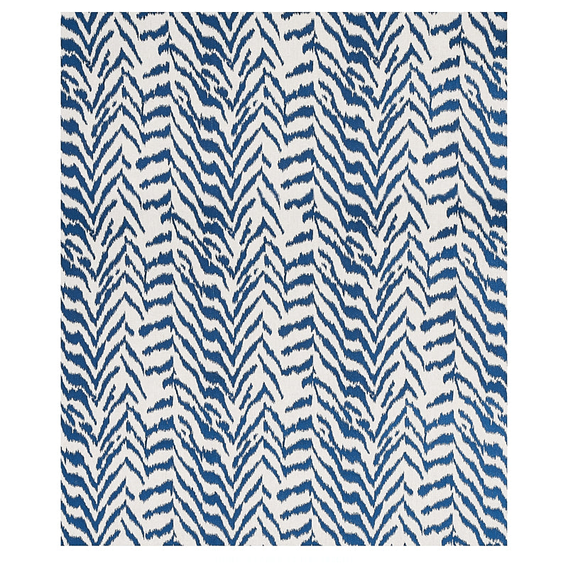 Schumacher Quincy Embroidery On Linen Navy Fabric - Eade's Wallpaper