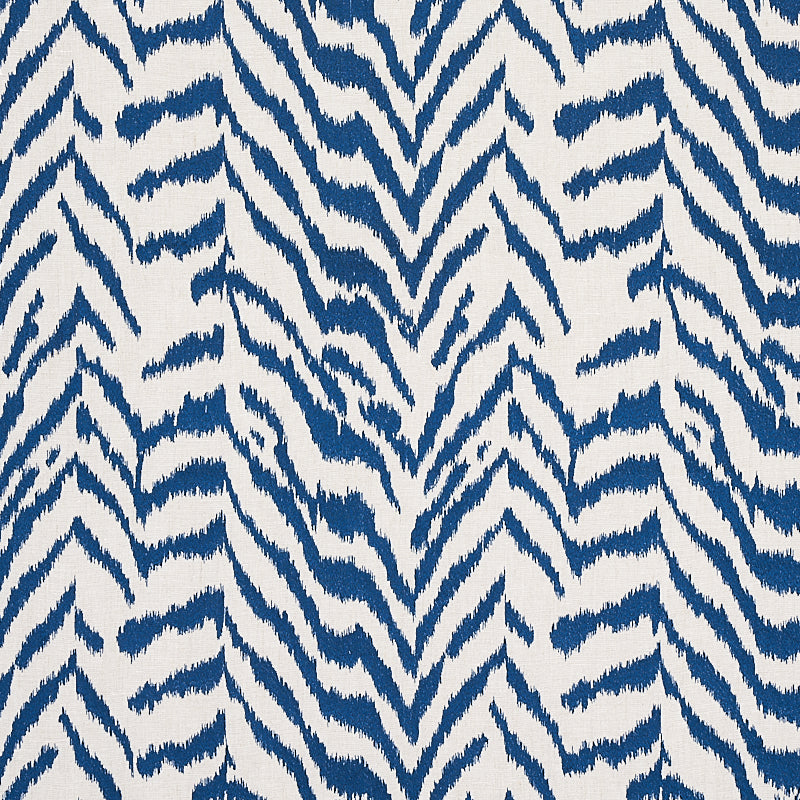 Schumacher Quincy Embroidery On Linen Navy Fabric - Eade's Wallpaper