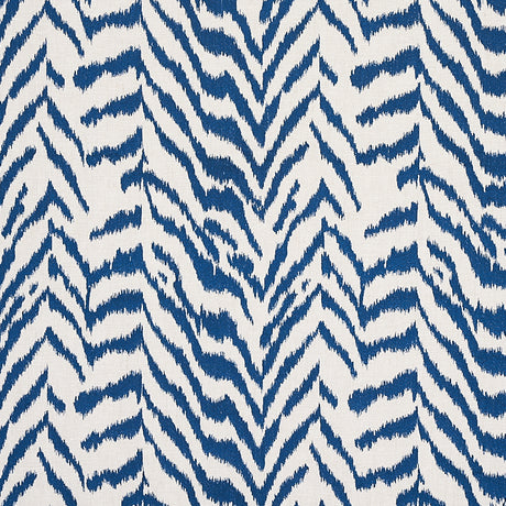 Schumacher Quincy Embroidery On Linen Navy Fabric - Eade's Wallpaper