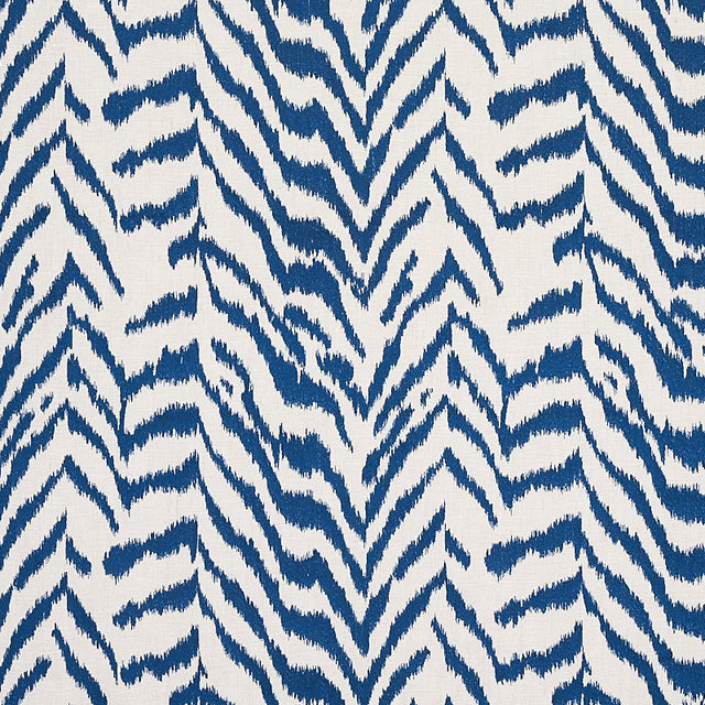 Schumacher Quincy Embroidery On Linen Navy Fabric - Eade's Wallpaper