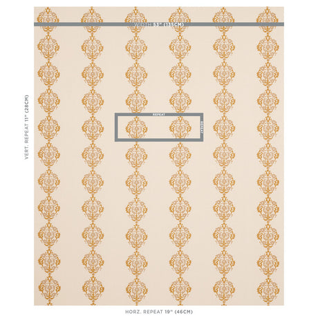 Schumacher Constantine Natural & Ochre Fabric
