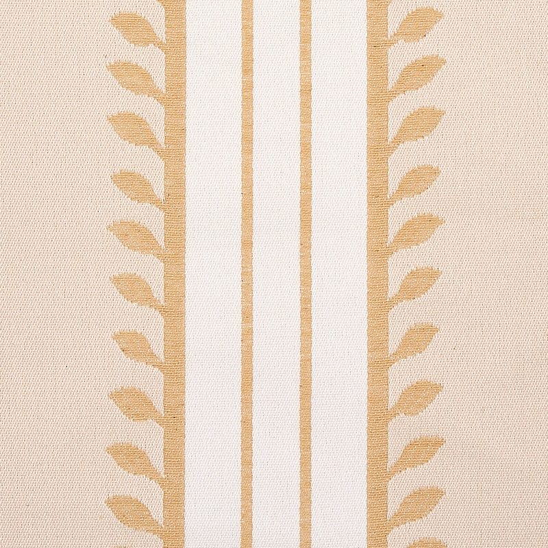Schumacher Etruscan Stripe Ivory & Ochre Fabric