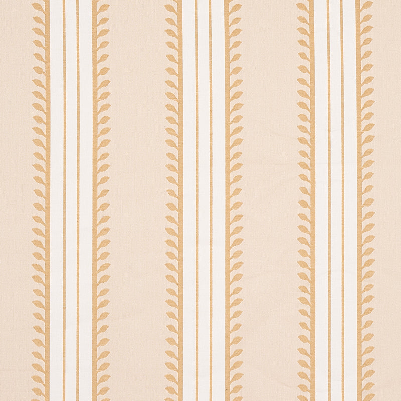 Schumacher Etruscan Stripe Ivory & Ochre Fabric
