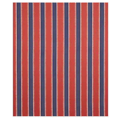 Schumacher Etruscan Stripe Red & Blue Fabric