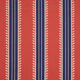 Schumacher Etruscan Stripe Red & Blue Fabric