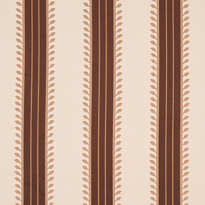 Schumacher Etruscan Stripe Brown Fabric