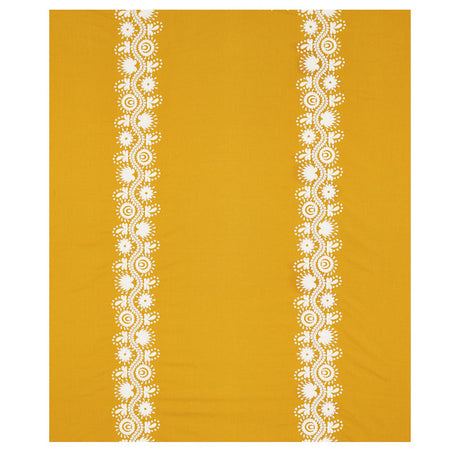 Schumacher Theodora Embroidery Saffron Fabric - Eade's Wallpaper