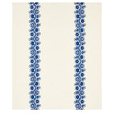 Schumacher Theodora Embroidery Blue Fabric - Eade's Wallpaper
