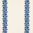 Schumacher Theodora Embroidery Blue Fabric - Eade's Wallpaper
