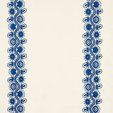 Schumacher Theodora Embroidery Blue Fabric - Eade's Wallpaper