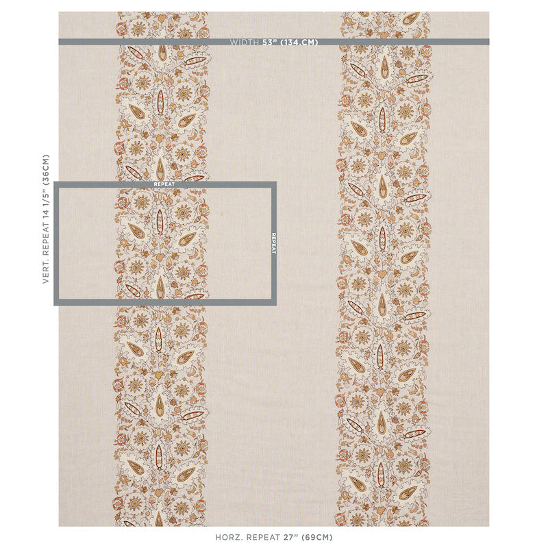 Schumacher Anatolia Embroidery Natural Fabric