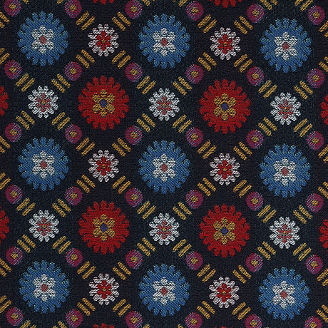 Schumacher Larissa Navy Fabric - Eade's Wallpaper