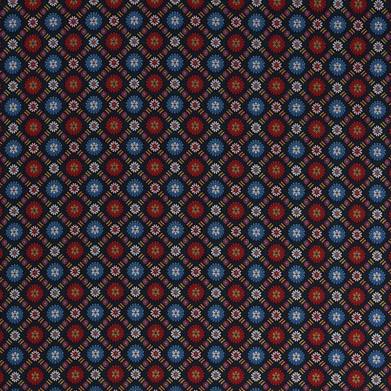 Schumacher Larissa Navy Fabric - Eade's Wallpaper