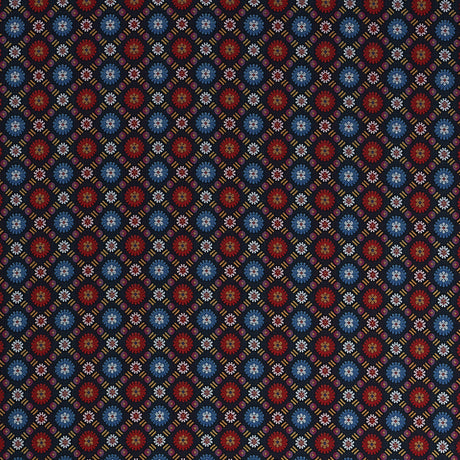 Schumacher Larissa Navy Fabric - Eade's Wallpaper