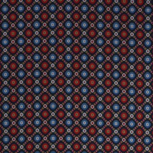 Schumacher Larissa Navy Fabric - Eade's Wallpaper