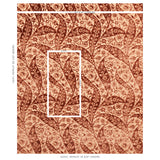 Schumacher Saz Paisley Silk Velvet Terracotta Fabric - Eade's Wallpaper