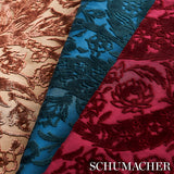 Schumacher Saz Paisley Silk Velvet Terracotta Fabric - Eade's Wallpaper