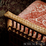 Schumacher Saz Paisley Silk Velvet Terracotta Fabric - Eade's Wallpaper