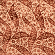 Schumacher Saz Paisley Silk Velvet Terracotta Fabric - Eade's Wallpaper