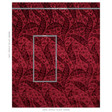 Schumacher Saz Paisley Silk Velvet Burgundy Fabric - Eade's Wallpaper