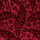Schumacher Saz Paisley Silk Velvet Burgundy Fabric - Eade's Wallpaper
