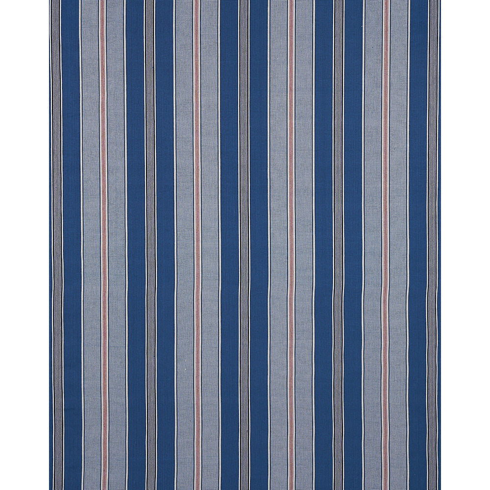 Schumacher Scoop Hand Woven Stripe Neptune Fabric - Eade's Wallpaper