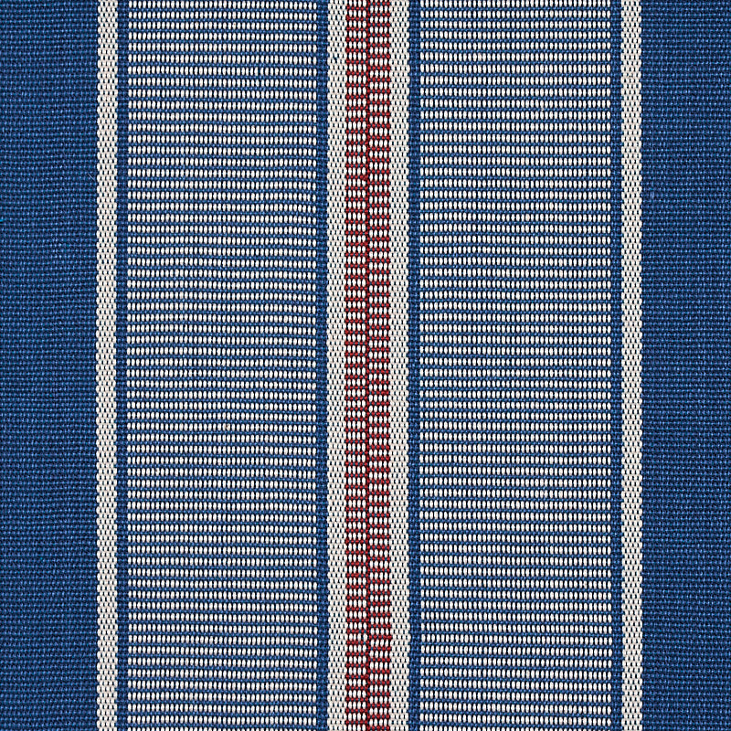 Schumacher Scoop Hand Woven Stripe Neptune Fabric - Eade's Wallpaper
