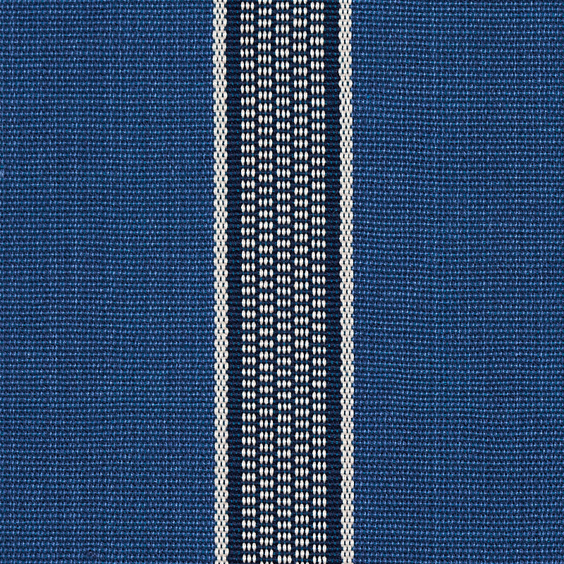 Schumacher Scoop Hand Woven Stripe Neptune Fabric - Eade's Wallpaper