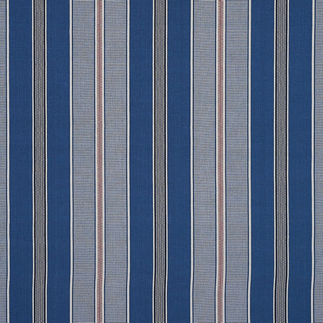 Schumacher Scoop Hand Woven Stripe Neptune Fabric - Eade's Wallpaper