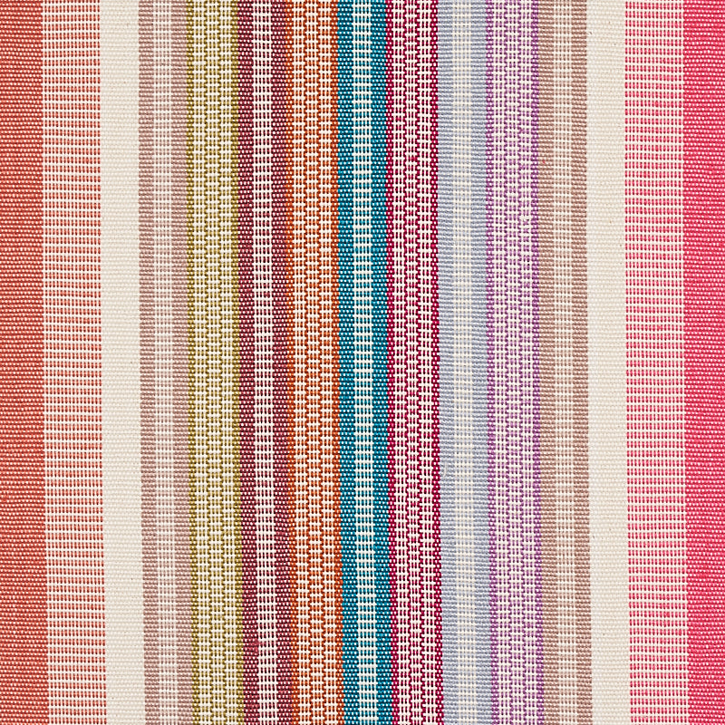 Schumacher Ripple Hand Woven Stripe Macaroon Fabric - Eade's Wallpaper