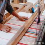 Schumacher Ripple Hand Woven Stripe Macaroon Fabric - Eade's Wallpaper
