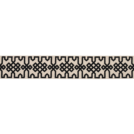 Schumacher 80880 Knotted Trellis Tape in BLACK ON UNBLEACHED