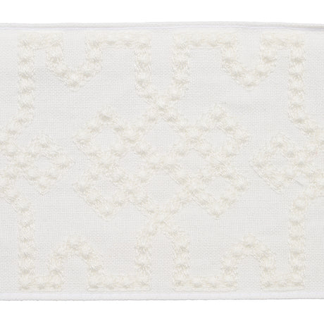 Schumacher 80884 KNOTTED TRELLIS TAPE in WHITE ON WHITE Trim