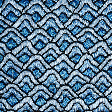 Schumacher 80893 SUNRISE EMBROIDERY TAPE in BLUES Trim - ORI