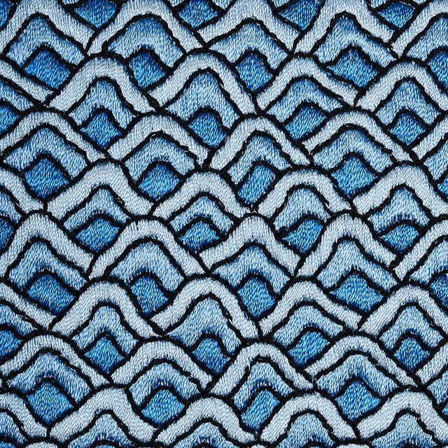 Schumacher 80893 SUNRISE EMBROIDERY TAPE in BLUES Trim - ORI