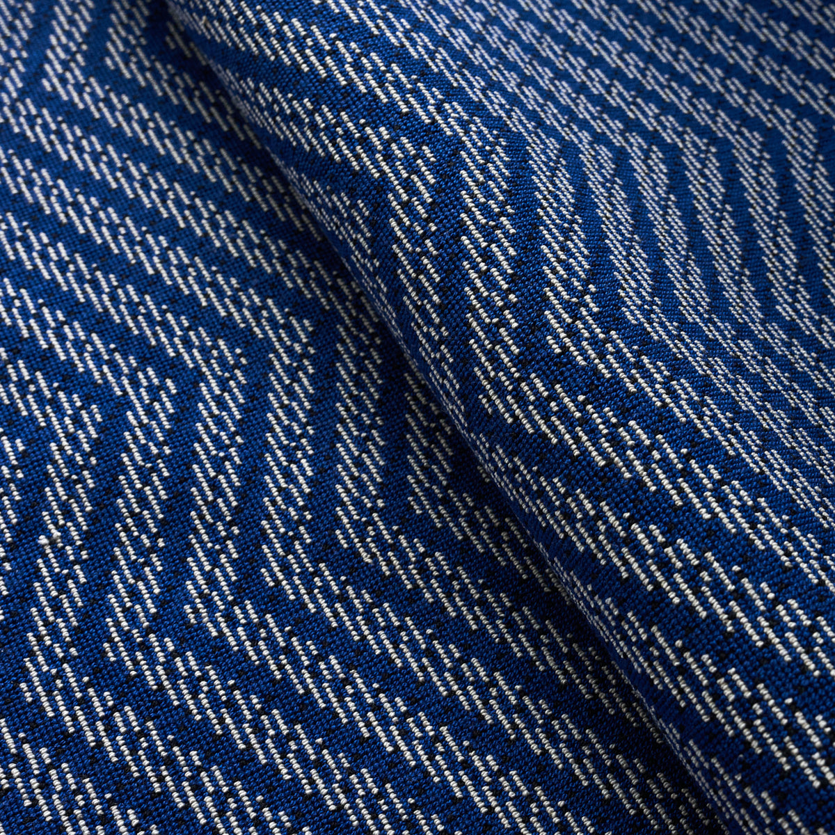Schumacher Sparre Épinglé Cobalt Fabric - Eade's Wallpaper