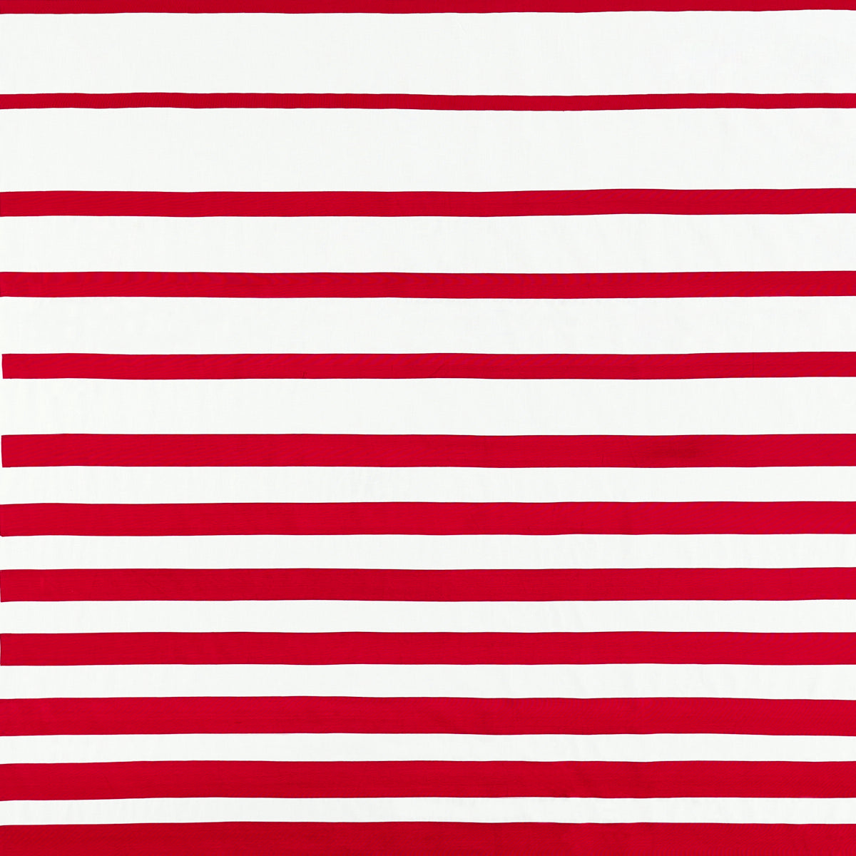 Schumacher Ribbon Appliqué Panel Red On Ivory Fabric - Eade's Wallpaper