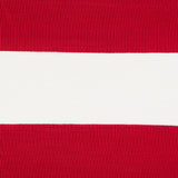 Schumacher Ribbon Appliqué Panel Red On Ivory Fabric - Eade's Wallpaper