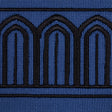 Schumacher 81150 ARCHES EMBROIDERED TAPE MEDIUM in BLACK ON 