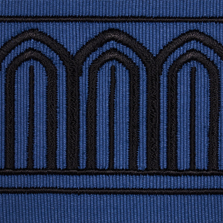 Schumacher 81150 ARCHES EMBROIDERED TAPE MEDIUM in BLACK ON 