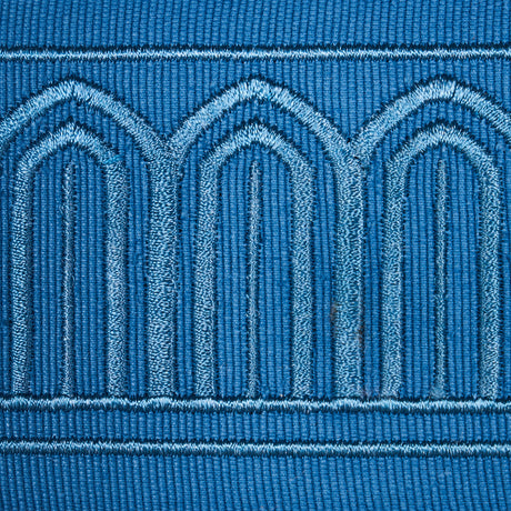 Schumacher 81151 ARCHES EMBROIDERED TAPE MEDIUM in TEAL Trim