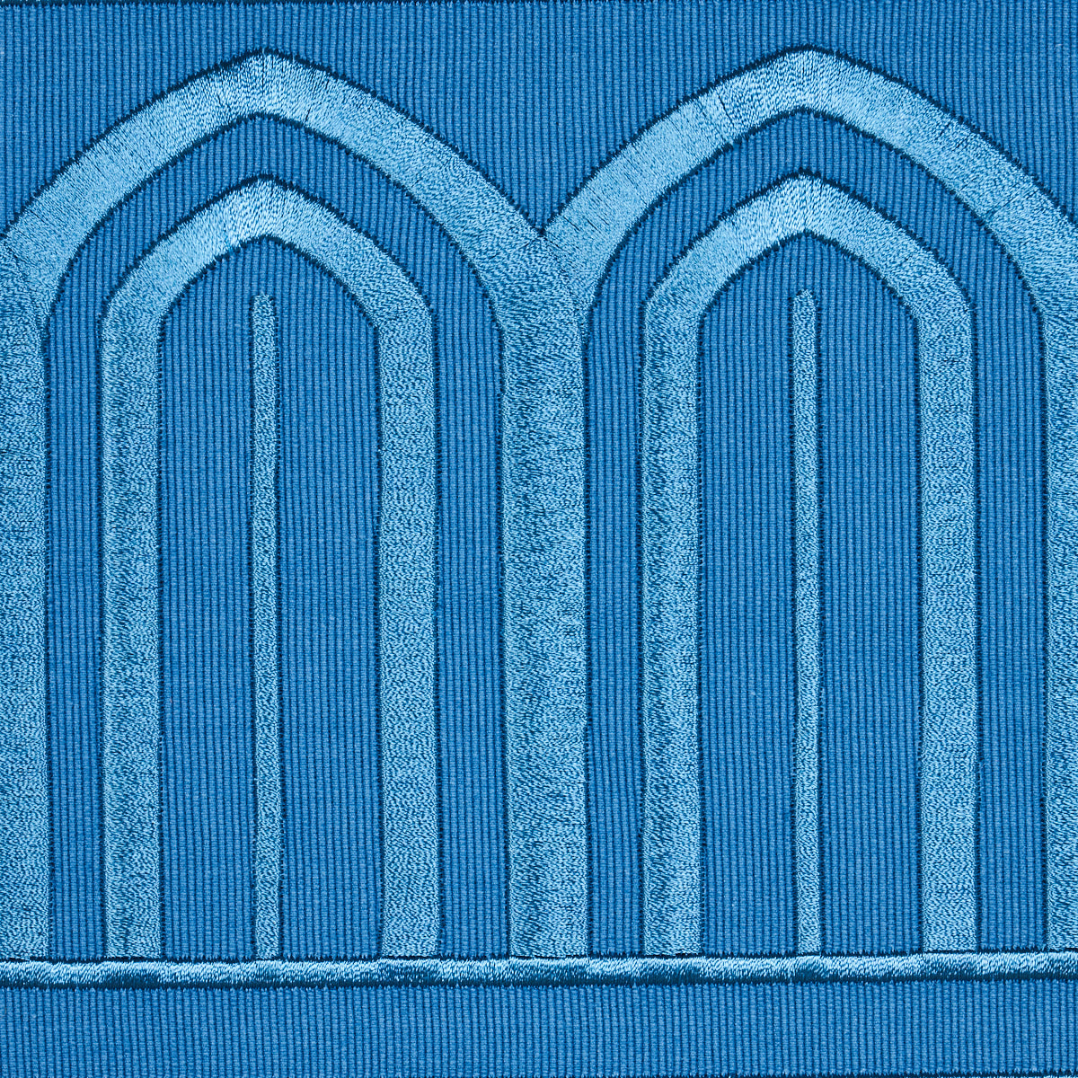 Schumacher 81161 ARCHES EMBROIDERED TAPE WIDE in TEAL Trim -