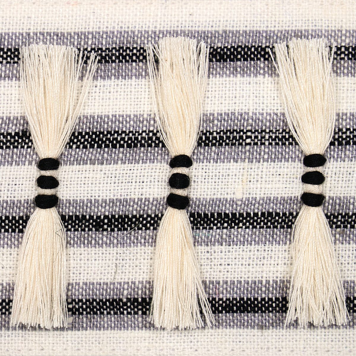 Schumacher 81201 EYELASH FRINGE in BLACK Trim - EMBROIDERED 